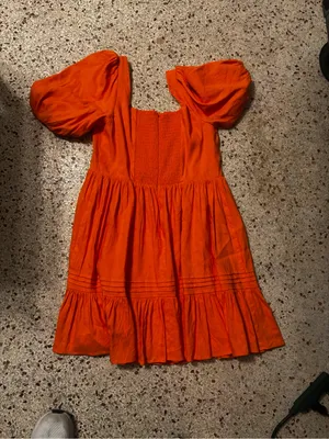 Gianni Bini Sweetheart Neckline Short Puff Sleeve Linen Babydoll size 4 thumbnail 5