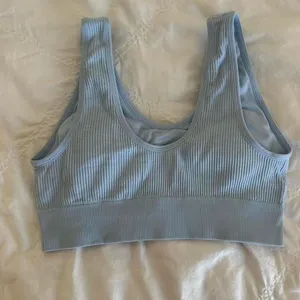 Aerie Seamless Ribbed Padded Sports Bra Light Blue thumbnail 2