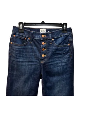 J.Crew 9" demi boot crop jean in Dark Worn wash Size 26 Button Fly thumbnail 4