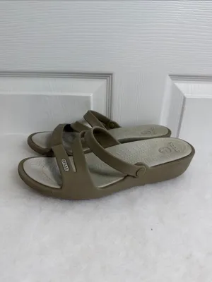 Women's Crocs Swiftwater Beige Slip On Size 8 thumbnail 5