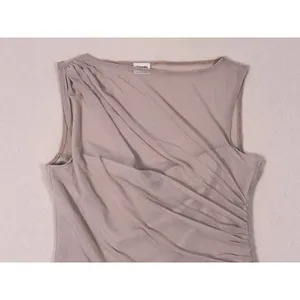 Abercrombie & Fitch Sheer Mesh Draped Tank Top Size S Beige Ruched Going Out thumbnail 5