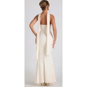 Oh‎ Polly Imogene Ivory Strapless Scarf Detail Maxi Gown NWT Size US 0 thumbnail 5