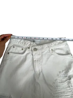 ZARA Women’s  White Denim Skirt Size Small thumbnail 5