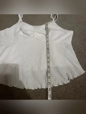 SHEIN White Textured Lace-Trim Summer Tank Top thumbnail 9