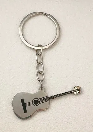 Guitar Car Keychain for Men Women Electric Guitar Keychain Key Ring Bag Charm thumbnail 1