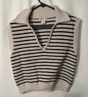 Sincerely Jules Striped V-Neck Sweater Vest thumbnail 1