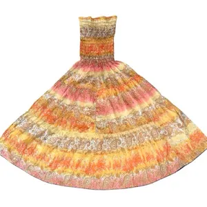 Bohemian Orange Maxi Skirt Size M thumbnail 4
