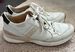 Lloyd White Leather Sneakers Size 9 thumbnail 1