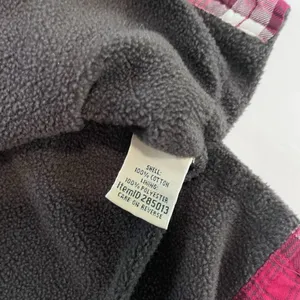 LL Bean Pink Plaid‎ Fleece Lined Flannel Shirt Jacket Shacket Size LARGE thumbnail 10