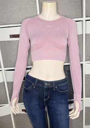 Gymshark FLEX SPORTS LONG SLEEVE CROP TOP Size Small thumbnail 1