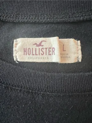 Hollister California Black Graphic Tee Embroidered Logo Large thumbnail 3