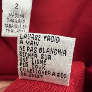 Talbots Irish Linen Red Button Down Blouse Top 2 Petite Quiet Luxury Coastal thumbnail 7
