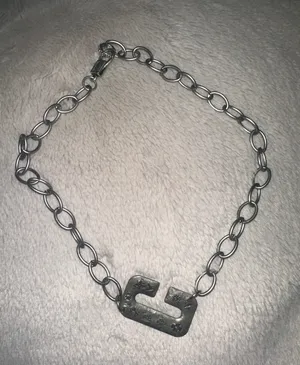 Stamped Initial Necklace Silver thumbnail 1