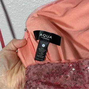Aqua Womens Pink Sequined Mini‎ One Shoulder Formal Cocktail/ Party Dress S thumbnail 3