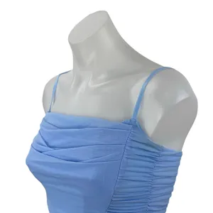 NEW Zesica Blue Sleeveless Ruched Bustier Corset Longline Cami Crop Top Size XS thumbnail 2
