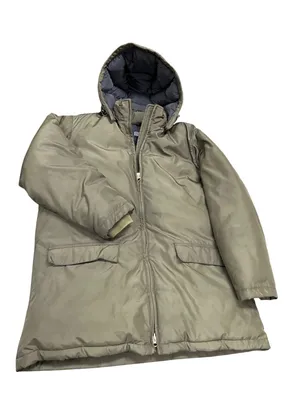 Lands End wms olive green petite hooded long winter parka coat sz M SKU 10-781 thumbnail 1