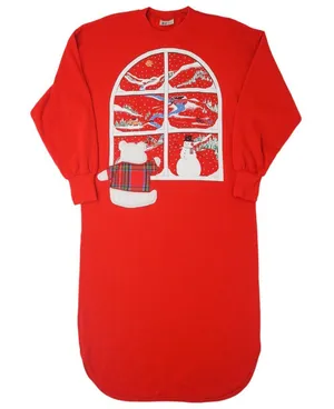 Vintage 80s Bold Spirit Christmas Nightgown thumbnail 1