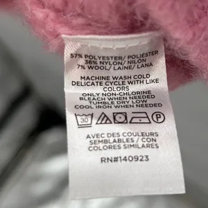 LOFT Pink Cable‎ Open Knit Crew Neck Sweater Womens XL Wool Blend Lightweight thumbnail 4