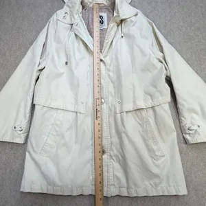 Vintage Current Seen CS Signature Hooded Anorak Jacket Womens M Cream Coastal thumbnail 14