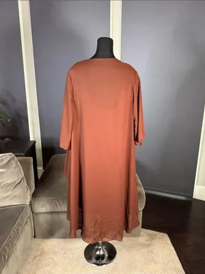 Women’s Brown Chiffon Formal Mother of the Bride Dress Draped Jacket Size 14 NWT thumbnail 4