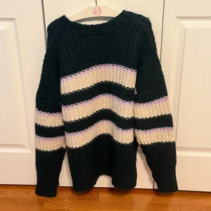 Aerie Offline Bundle Up Striped Rib Chunky Knit Sweater thumbnail 3