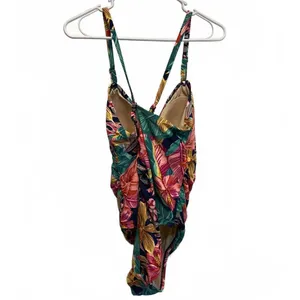 Kona Sol Floral Multicolor Tropical Floral One Piece Swimsuit Plus Size 18W thumbnail 4