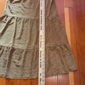 Ruffle Sleeve Tiered Midi Long Short Sleeve Alredine Dress NWOT Casual‎ Brown XS thumbnail 8