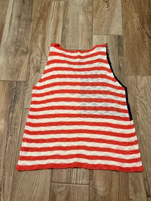 ANDTHEWHY American Red White Blue Sweater Tank Top thumbnail 3