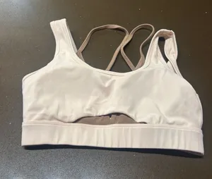 Women's Light Pink Strappy Support Sports Bra thumbnail 1