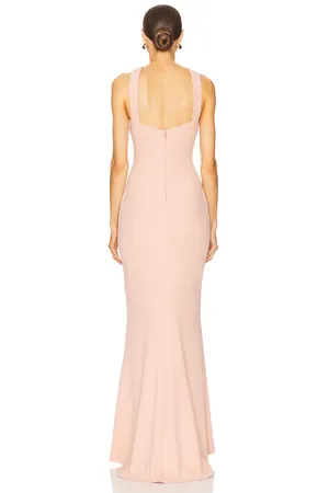 Blush Pink Cross‑Strap Mermaid Evening gown Dress NEW thumbnail 4