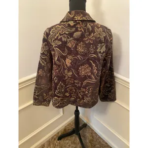 Vintage Robyne Faune Floral Tapestry Structured Jacket Cottagecore Boho Chic Brown Size M thumbnail 4