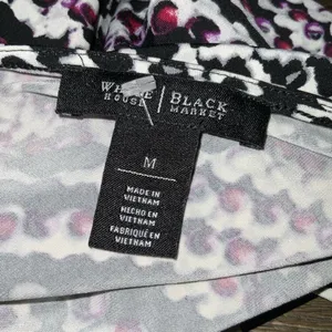 White House Black Market Purple & Black 3/4 Sleeve Drape Neck Stretchy Tunic M thumbnail 9