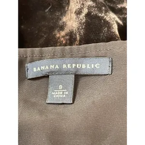 Banana Republic 8 Brown Velvet Babydoll Cami Top Smocked Y2K Silk Blend thumbnail 8