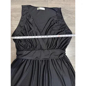KOH KOH Black Maxi Dress 2X Sleeveless Wrap V-Neck Plus Formal Gown Wedding‎ thumbnail 6