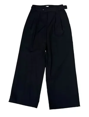 NWT A New Day Women's Black‎ Wide Leg Trousers Size 4 High-Waisted with Belt thumbnail 1