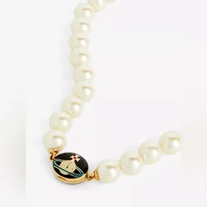 VIVIENNE WESTWOOD Loelia brass and faux pearl necklace thumbnail 2
