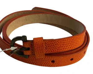 Coldwater Creek Burnt Orange Embossed Skinny Belt XL‎ Misses 18 NEW thumbnail 1