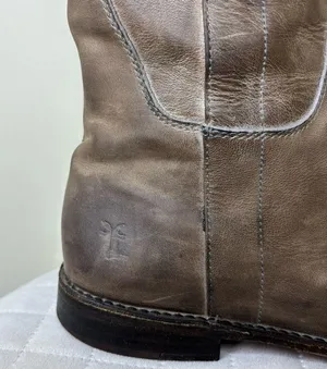 Frye Paige Gray Distressed Leather Tall Riding Boot Women's Size 7.5 B thumbnail 7