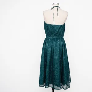 Dress‎ the Population. New! Green Lace Halter Midi Dress. thumbnail 3