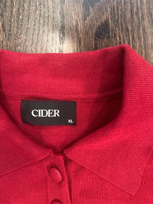 Cider Red V-Neck Collared Button Sweater thumbnail 3