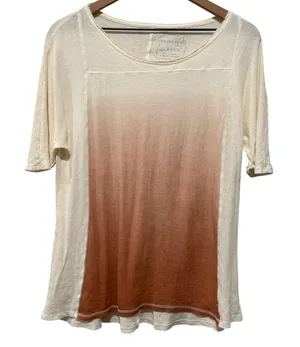 We The Free People XS Top Ombre Oversized Distressed Slouchy Boho Short Sleeve thumbnail 1