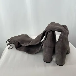 Stuart Weitzman‎ Highland Suede Over The Knee Heeled Boot in Grey Size 9.5 thumbnail 5