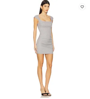 Super down (Revolve) Two Piece Matching Skirt and Tank Top Set Blaine Plaid Grey Black White thumbnail 2