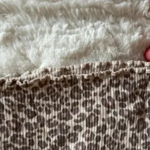 American Eagle Outfitters Soft & Sexy Rib Cheetah Print Ruffled trim Top thumbnail 2