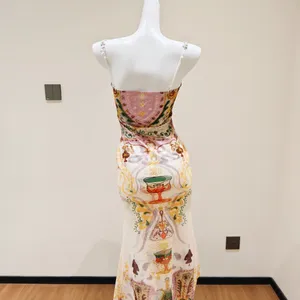 Vibrant Art Print Mermaid Maxi Dress Women Floral thumbnail 4