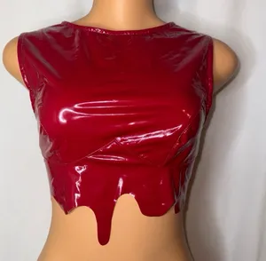 Red patent tank top  thumbnail 1