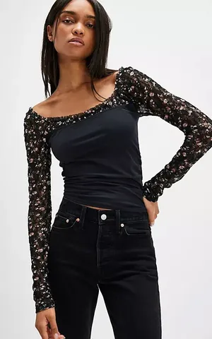 Free People Size Small NWT Josie Long Sleeve thumbnail 1