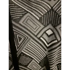 Renuar Womens XL Geometric Open Front Cardigan Black White Handkerchief Hem Knit thumbnail 5