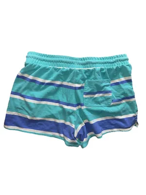 Wildfox 2-Piece Lounge Set - Striped Blue Aqua White Sweatshirt & Shorts Medium thumbnail 10