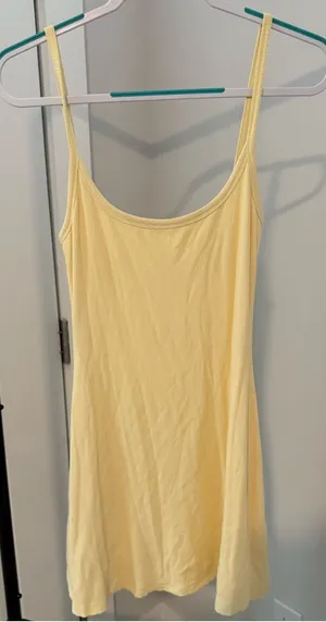 Yellow Spaghetti Strap Slip Dress - Lightweight Summer Staple thumbnail 1